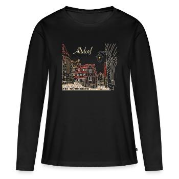 Altdorf près de Nuremberg, colombage, Bavière, dessin - T-shirt manches longues Premium bio Femme - noir - Devant - Julia (174cm)