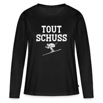 ski, station de ski, domaine skiable - T-shirt manches longues Premium bio Femme - noir - Devant - Julia (174cm)