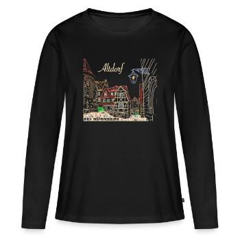 Altdorf près de Nuremberg, colombage, Bavière - T-shirt manches longues Premium bio Femme - noir - Devant - Julia (174cm)