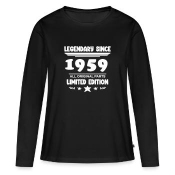1959 - Né 1959 - Année de construction 1959 - T-shirt manches longues Premium bio Femme - noir - Devant - Julia (174cm)