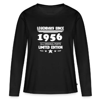 1956 - Jahrgang 1956 - Baujahr 1956 Spruch - Frauen Premium Bio Langarmshirt - Schwarz - Vorne - Julia (174cm)