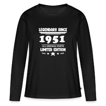 1951 - Né 1951 - Année de construction 1951 Spruch - T-shirt manches longues Premium bio Femme - noir - Devant - Julia (174cm)