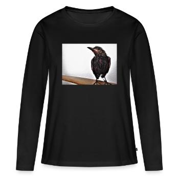 Fraîchement baignée - T-shirt manches longues Premium bio Femme - noir - Devant - Julia (174cm)