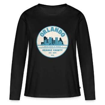Orlando Skyline - Women's Premium Organic Long Sleeve Shirt - black - Front - Julia (174cm)
