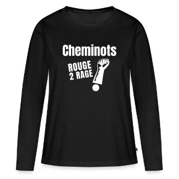 cheminot, train - T-shirt manches longues Premium bio Femme - noir - Devant - Julia (174cm)