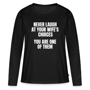 j'aime ma femme, amour sincère - T-shirt manches longues Premium bio Femme - noir - Devant - Julia (174cm)