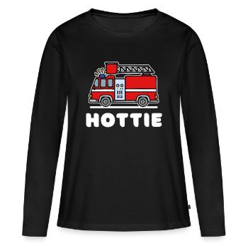 Déclaration sur les pompiers Brigade de sauveteurs de pompiers - T-shirt manches longues Premium bio Femme - noir - Devant - Julia (174cm)