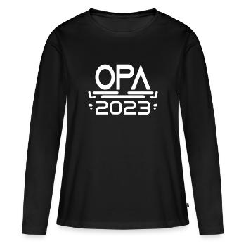 Opa 2023 - Opa werden - Opa Geschenk - Frauen Premium Bio Langarmshirt - Schwarz - Vorne - Julia (174cm)
