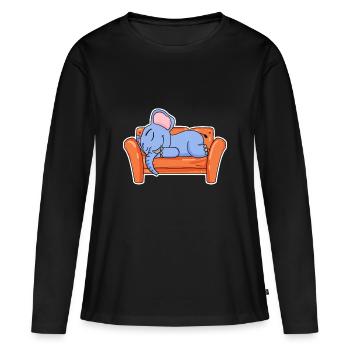Elephant lying cute sleeping sleep - Women's Premium Organic Long Sleeve Shirt - black - Front - Julia (174cm)