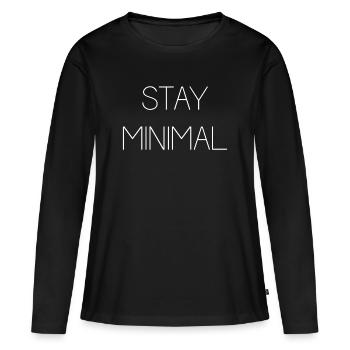 Bleiben Sie minimal - Frauen Premium Bio Langarmshirt - Schwarz - Vorne - Julia (174cm)