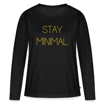 Bleiben Sie minimal - Frauen Premium Bio Langarmshirt - Schwarz - Vorne - Julia (174cm)