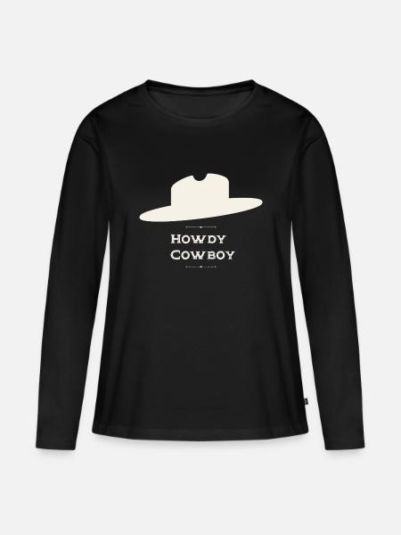 Howdy Cowboy - Frauen Premium Bio Langarmshirt - Schwarz