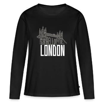 Hello London: Tower Bridge Silhouette - Women's Premium Organic Long Sleeve Shirt - black - Front - Julia (174cm)