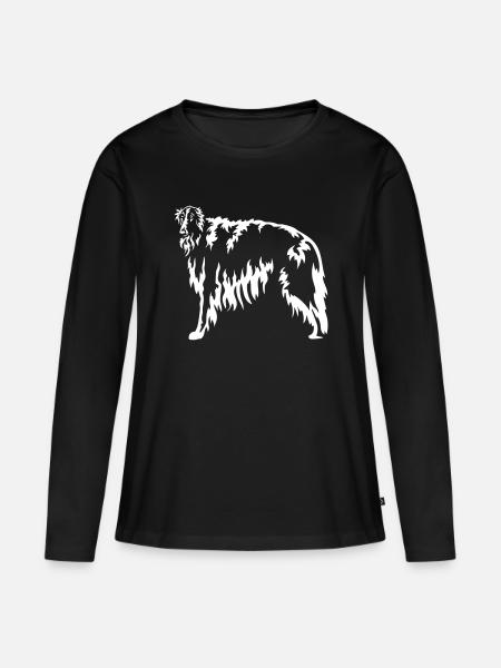 Barsoi "Black Edition" - Frauen Premium Bio Langarmshirt - Schwarz
