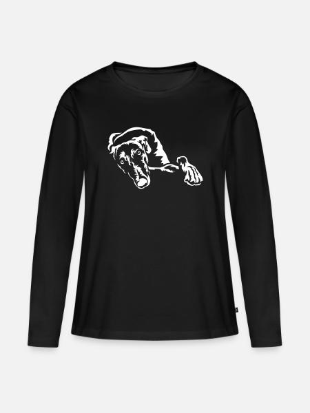 Galgo "Black Edition" - Frauen Premium Bio Langarmshirt - Schwarz
