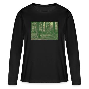 Forêt de rêveurs - T-shirt manches longues Premium bio Femme - noir - Devant - Julia (174cm)