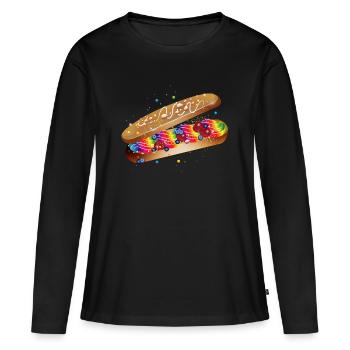 Illustration d’un éclair coloré rempli - T-shirt manches longues Premium bio Femme - noir - Devant - Julia (174cm)