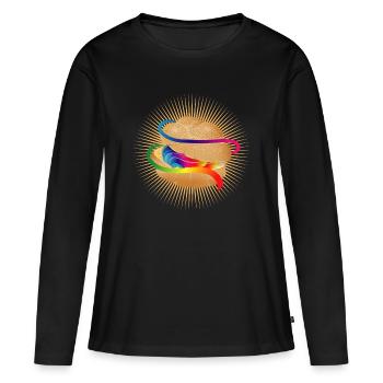 Illustration d’une bouffée à la crème colorée - T-shirt manches longues Premium bio Femme - noir - Devant - Julia (174cm)