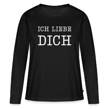Ich liebe dich - Liebeserklärung - Frauen Premium Bio Langarmshirt - Schwarz - Vorne - Julia (174cm)