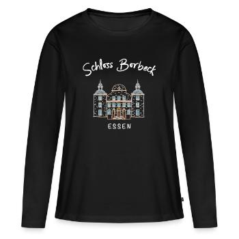 Essen, iconic moated castle Borbeck, Ruhr area - Women's Premium Organic Long Sleeve Shirt - black - Front - Julia (174cm)