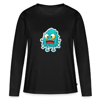Monstre spaghetti - T-shirt manches longues Premium bio Femme - noir - Devant - Julia (174cm)