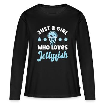 Méduses Méduses - T-shirt manches longues Premium bio Femme - noir - Devant - Julia (174cm)