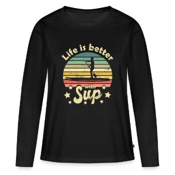 Stand Up Paddle Stand Up Paddle - T-shirt manches longues Premium bio Femme - noir - Devant - Julia (174cm)