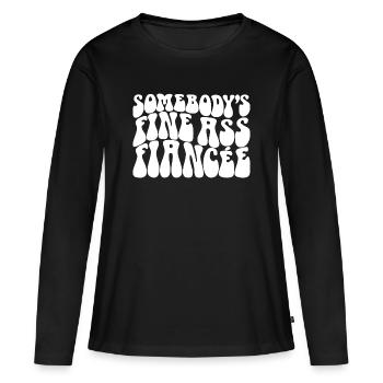 La fiancée fiancée de quelqu’un se fiancera - T-shirt manches longues Premium bio Femme - noir - Devant - Julia (174cm)