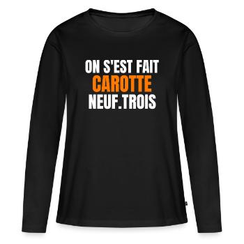 réforme des retraites, Macron, 49 3 - T-shirt manches longues Premium bio Femme - noir - Devant - Julia (174cm)