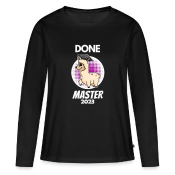 Master 2023 - Master abgeschlossen - Frauen Premium Bio Langarmshirt - Schwarz - Vorne - Julia (174cm)