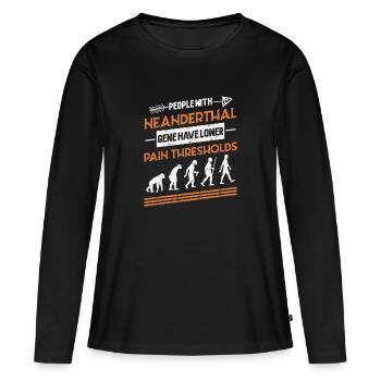 Prehistoric Neanderthal paleoanthropology - Women's Premium Organic Long Sleeve Shirt - black - Front - Julia (174cm)