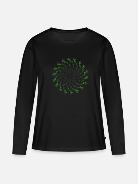 dotted shape rotated wind turbine green - Women's Premium Organic Long Sleeve Shirt - black