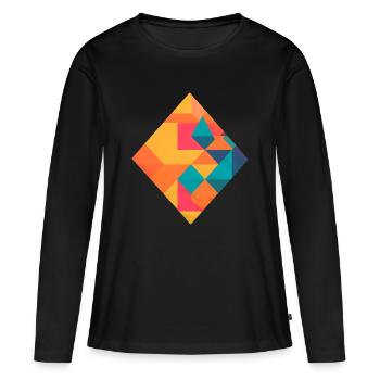 Colorful geometry - Women's Premium Organic Long Sleeve Shirt - black - Front - Julia (174cm)