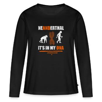 Neanderthal It's in my DNA anthropologist - Women's Premium Organic Long Sleeve Shirt - black - Front - Julia (174cm)