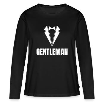 gentleman, la classe, EVG - T-shirt manches longues Premium bio Femme - noir - Devant - Julia (174cm)