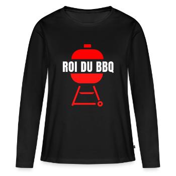 roi du BBQ, fan de barbecue, barbecue - T-shirt manches longues Premium bio Femme - noir - Devant - Julia (174cm)