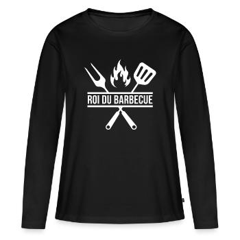 BBQ, roi du barbecue, viande à griller - T-shirt manches longues Premium bio Femme - noir - Devant - Julia (174cm)