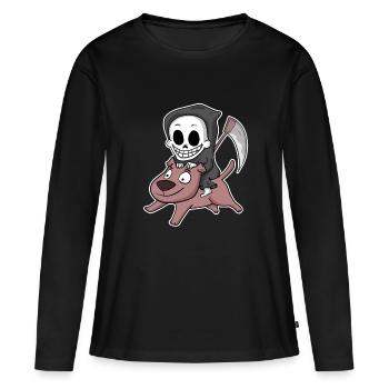 Chien Faucheur - T-shirt manches longues Premium bio Femme - noir - Devant - Julia (174cm)