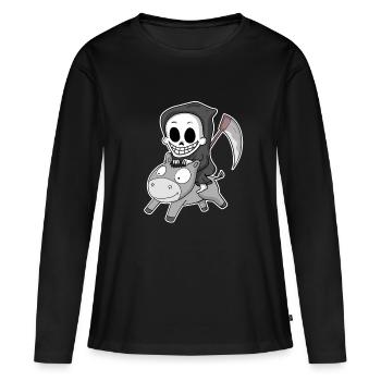 Grim Reaper Donkey - Women's Premium Organic Long Sleeve Shirt - black - Front - Julia (174cm)