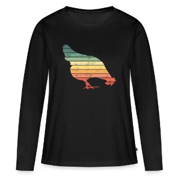 Chicken Chickens - Women's Premium Organic Long Sleeve Shirt - black - Front - Julia (174cm)