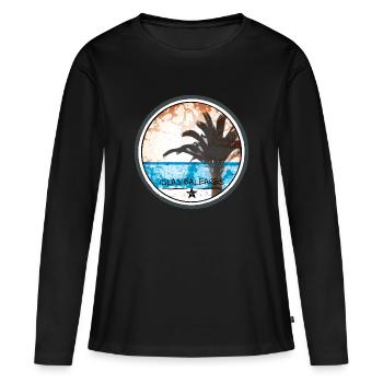 Islas Baleares - Frauen Premium Bio Langarmshirt - Schwarz - Vorne - Julia (174cm)