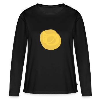 Le cercle jaune - T-shirt manches longues Premium bio Femme - noir - Devant - Julia (174cm)