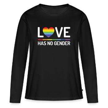 Pride Month - Liebe hat kein Geschlecht - Frauen Premium Bio Langarmshirt - Schwarz - Vorne - Julia (174cm)
