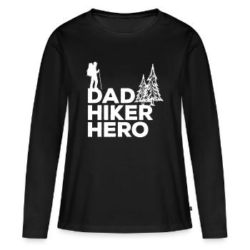 Expérience de la nature Itinéraires de randonnée Déclaration Randonnée - T-shirt manches longues Premium bio Femme - noir - Devant - Julia (174cm)