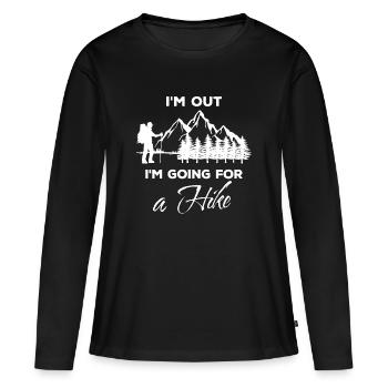 Randonnées Randonnée en montagne Déclaration de randonnée - T-shirt manches longues Premium bio Femme - noir - Devant - Julia (174cm)