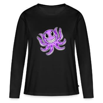 Calmar poulpe - T-shirt manches longues Premium bio Femme - noir - Devant - Julia (174cm)