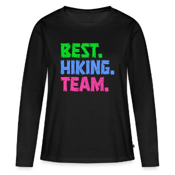 Déclaration de randonnée Randonnées Randonnées Escalade - T-shirt manches longues Premium bio Femme - noir - Devant - Julia (174cm)