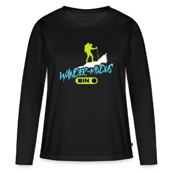 Bergwandern Wandern Wanderer Gletscher Statement - Frauen Premium Bio Langarmshirt - Schwarz - Vorne - Julia (174cm)