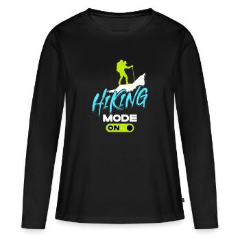 Gletscher Wandern Wanderer Berge Statement Touren - Frauen Premium Bio Langarmshirt - Schwarz - Vorne - Julia (174cm)