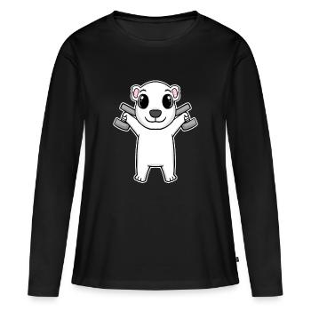 Polar Bear Dumbbell Training Strength Training Fitness - T-shirt manches longues Premium bio Femme - noir - Devant - Julia (174cm)